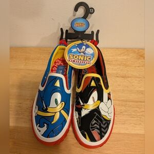 Sonic the Hedgehog Kids Slip-On Sneakers - Blue, Black, and Red